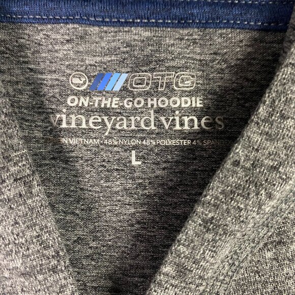 Vineyard Vines Performance On The Go Hoodie Hooded Tee Men's Large Heather Gray - Picture 6 of 11
